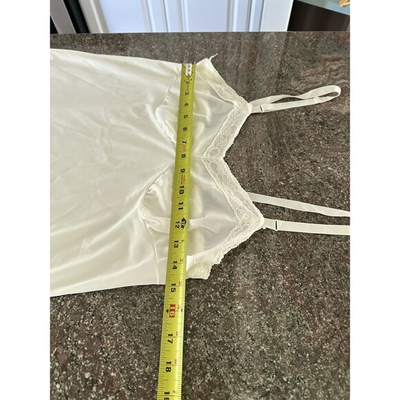 Vintage‎  Beehive 50s 60s White Nylon Mini Slip Dress Size 32D Chest Long - Picture 11 of 14